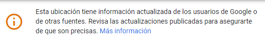 Mensaje de advertencia de Google indicando que hay cambios pendientes de revisar. 