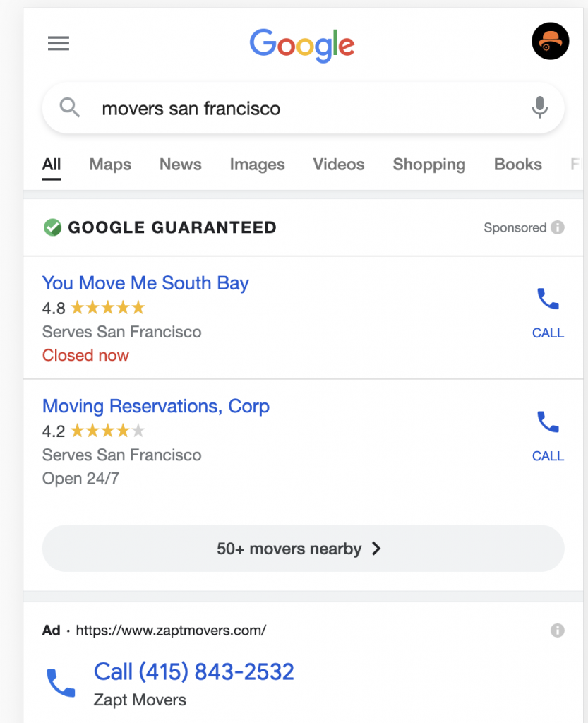 Servicios Locales de google