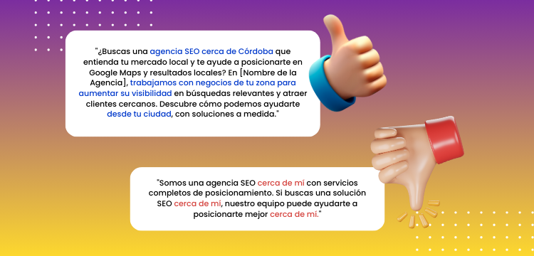 ejemplos de como incorporar el cerca de mi en una descripcion de gbp